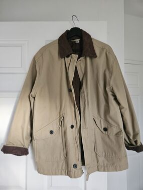 Women's Cotton Work Jacket with Brown Cordu Size S,oversized